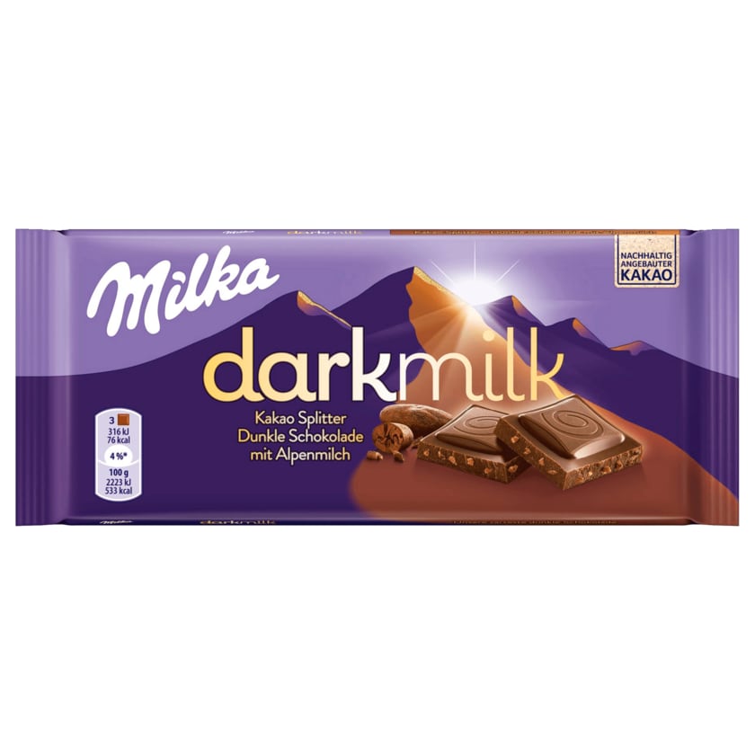 Milka darkmilk Schokolade Kakao Splitter 85g
